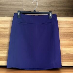 Loft Size 6 Women's Purple Lined Above-Knee Pencil Skirt Back Zip. #Workwear